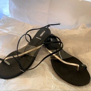 Fendi | Silver and black sandals